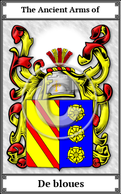 De bloues Family Crest Download (JPG) Book Plated - 600 DPI
